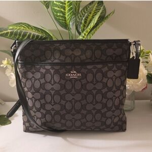Coach Dark Gray Signature Crossbody Bag
